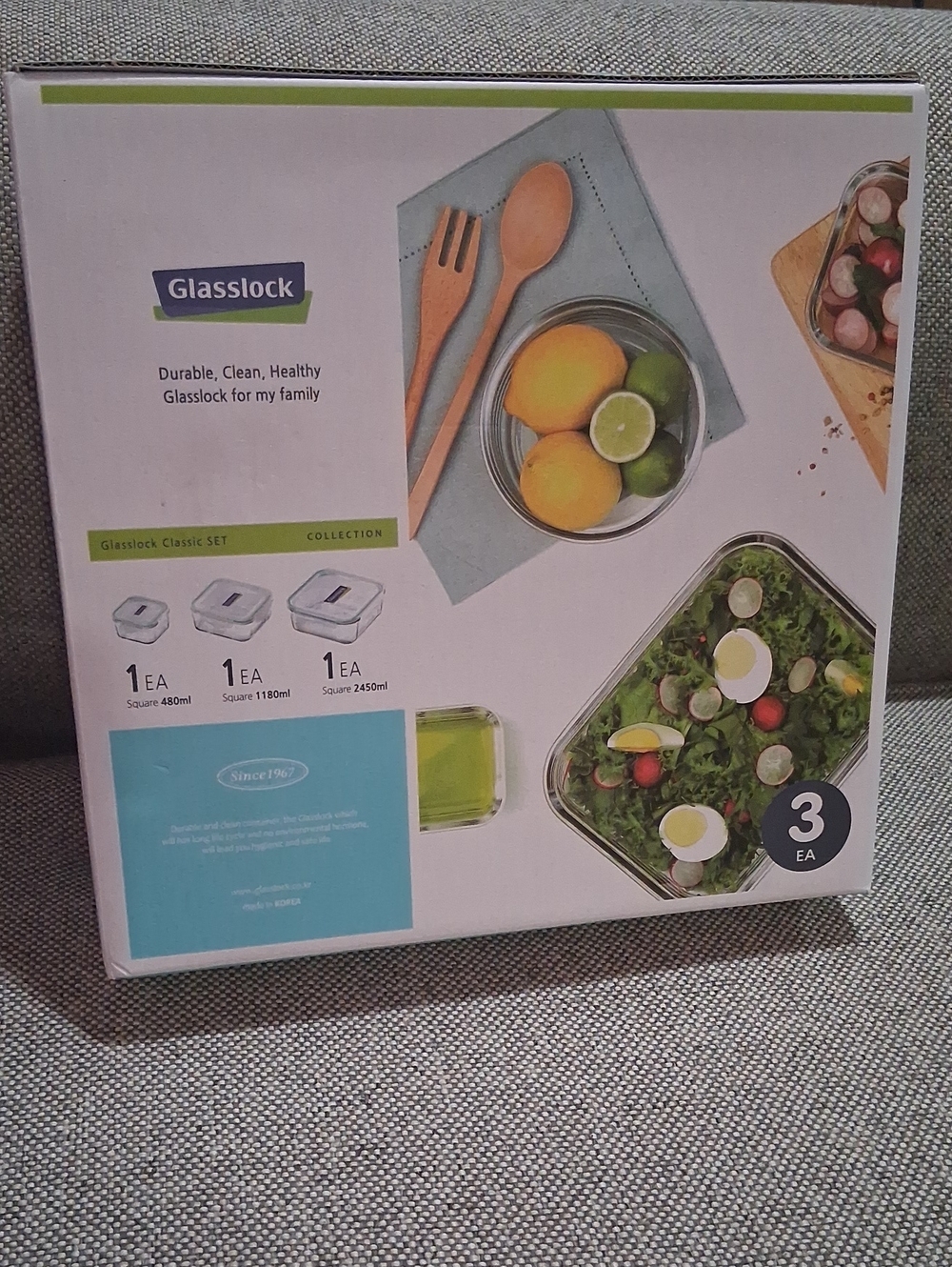 Clear Glass Food Storage Container Set - 3 Piece